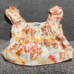 Abercrombie Ruffle Poplin Top